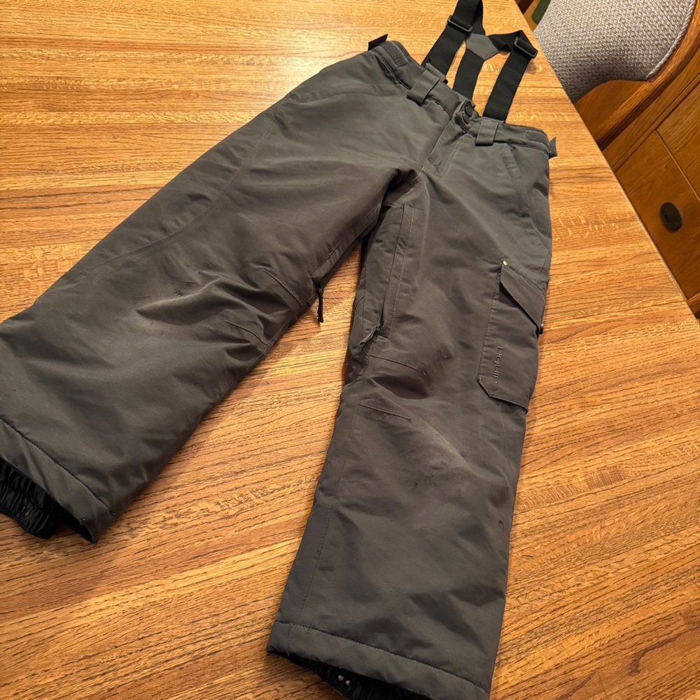 Liquid Gray Insulated Ski & Snowboard Pants - Size Kids’ Small (S/P)